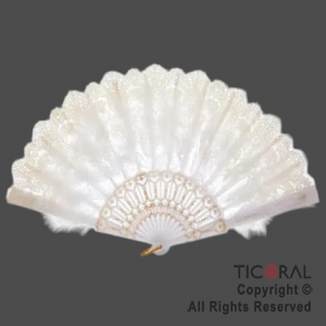 ABANICO PLUMAS BLANCO X 1